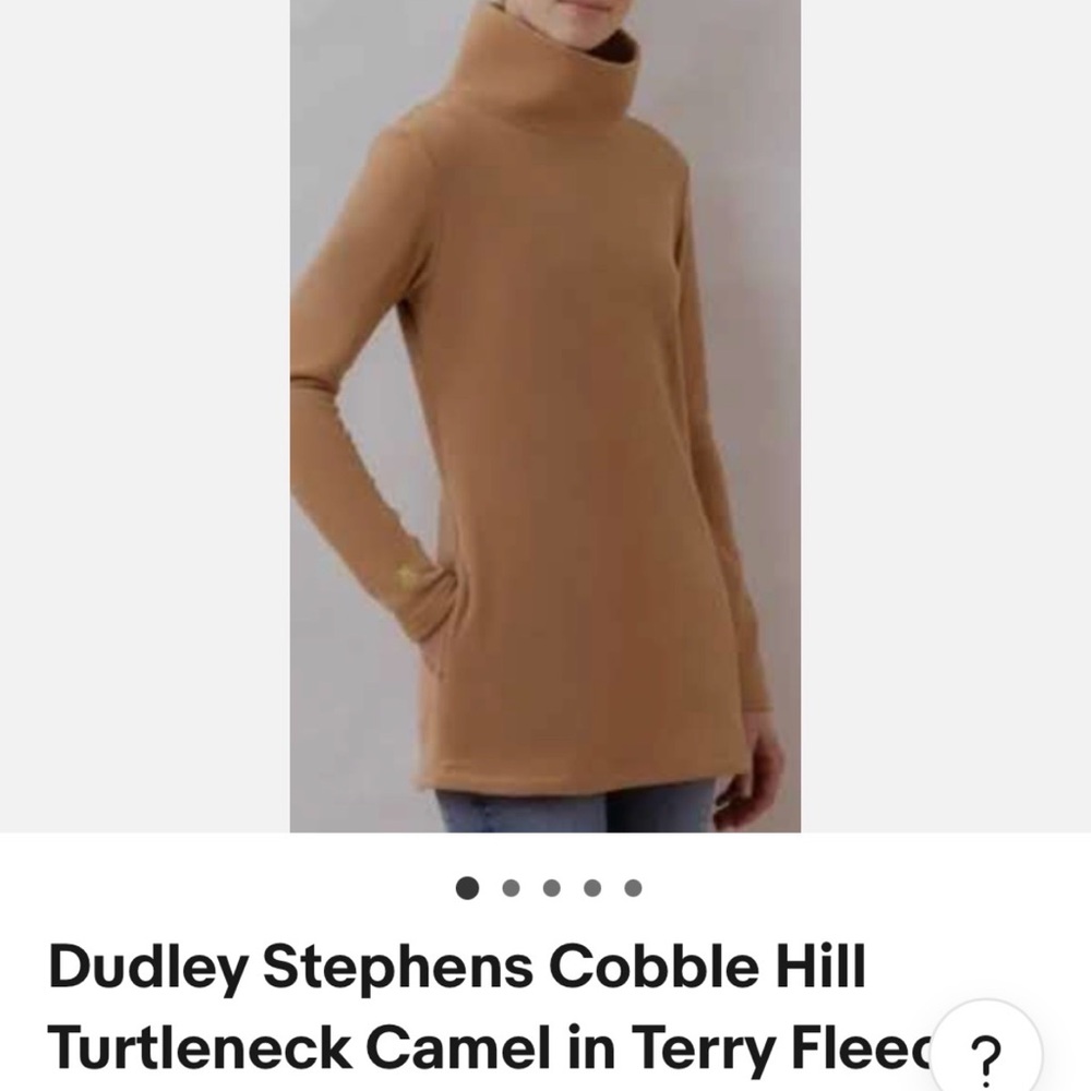 New Dudley Stephens Camel Turtleneck Sweater terry fleece size medium. NWT
